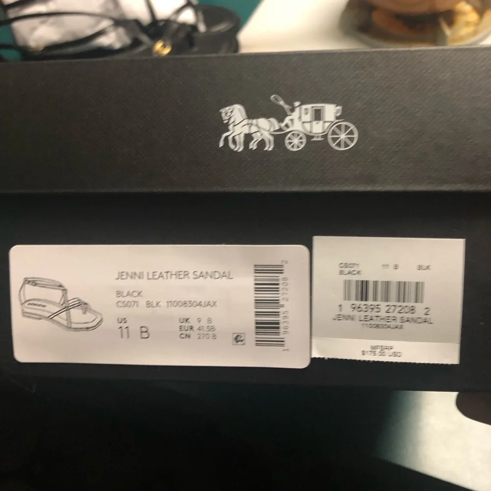 Coach Black Jenni Leather Sandals - Picture 4 of 10